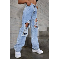 Women Ripped Cowboy Jeans