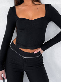 Sweetheart Neck Crop Top