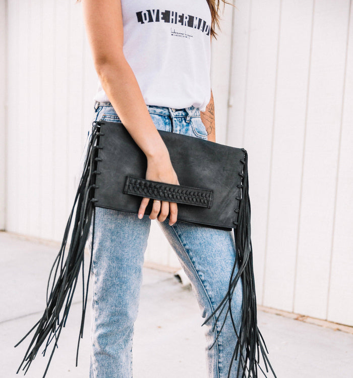 Convertible Cowhide Leather Clutch