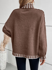 Mock neck knit sweater