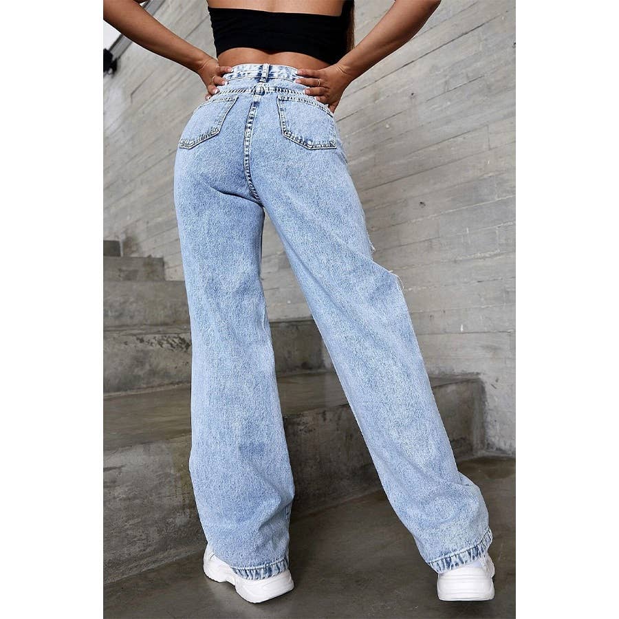 Women Ripped Cowboy Jeans